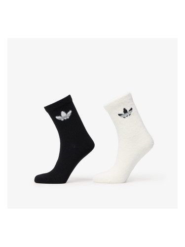 Чорапи adidas Fluffy Crew Sock 2-Pack Off White/ Black M