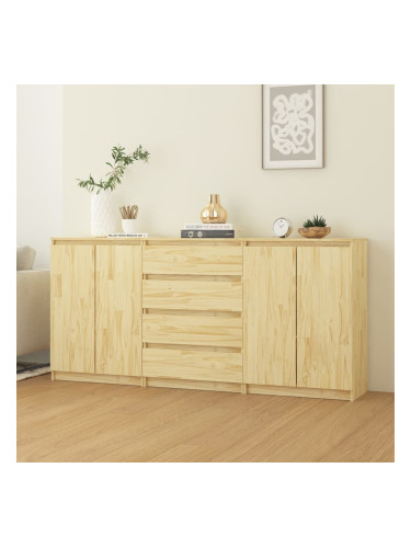 Sonata H Странични шкафове, 3 бр, борова дървесина масив