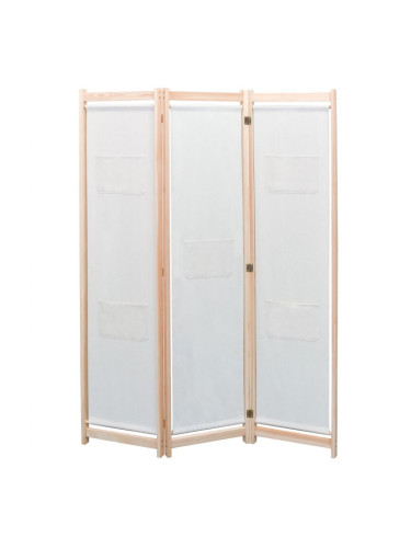 Sonata Параван за стая, 3 панела, кремав, 120x170x4 cм, текстил
