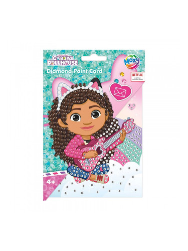 Moxy Картичка за рисуване с мъниста Gabby's Dollhouse, с включен плик