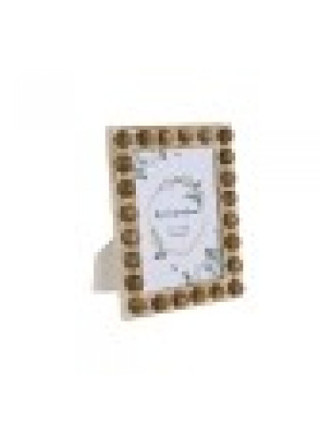 Рамка за снимки Home ESPRIT Бял Кафяв Кристал Дърво манго 21 x 3 x 26 cm