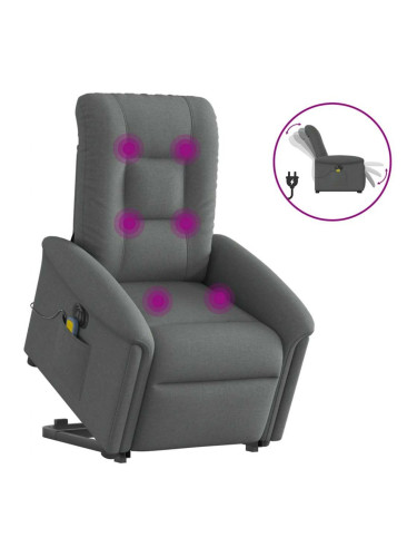 Sonata H Електрически изправящ масажен реклайнер стол тъмносив текстил