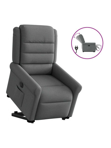 Sonata H Електрически изправящ реклайнер стол, тъмносив, текстил