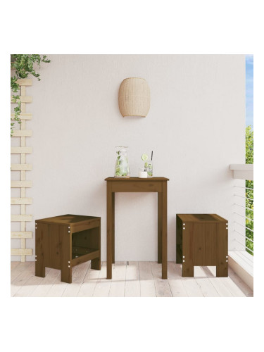 Sonata H Градински табуретки 2 бр меденокафяви 40x36x45 см бор масив
