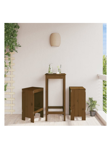 Sonata H Бар табуретки 2 бр меденокафяви 40x36x75 см бор масив