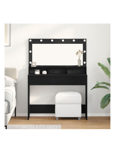 Sonata H Тоалетна маса с LED светлини, Черен дъб, 100x41x135 см
