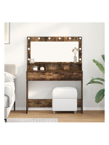 Sonata H Тоалетка с LED светлина, Опушен дъб, 100x41x135 см