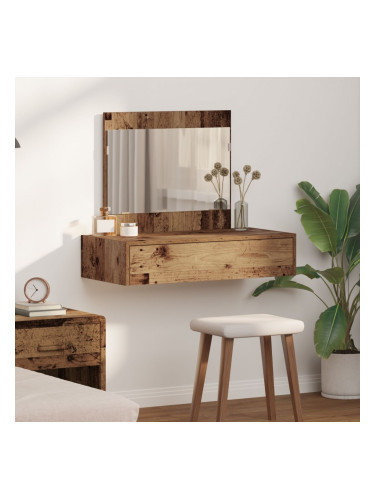 Sonata H Стенна тоалетна маса Старо дърво 83x40x70 см