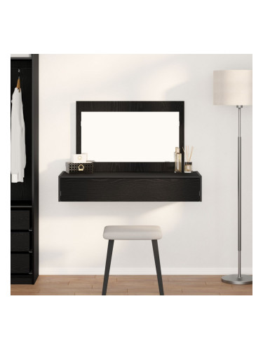 Sonata H Стена монтирана тоалетна маса в черен дъб, 100x40x70 см