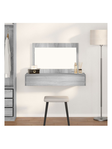Sonata H Стенно тоалетно бюро сиво 100x40x70 см