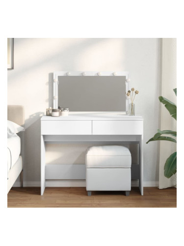 Sonata H Тоалетка с LED, бяла, 100x40x120 см
