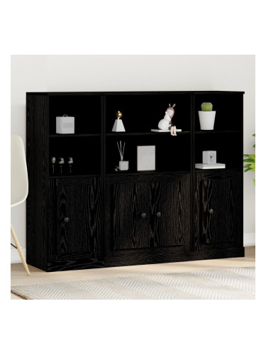 Sonata H Висок шкаф Черен Дъб 132x35,5x103,5 см Инженерно дърво