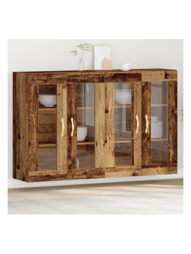 Sonata H Стенен шкаф Комплект от 2 Кафяв Масивно дърво 139 x 34 x 90 см