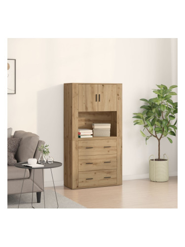 Sonata H Висок шкаф Артистичен дъб 80x33x150 см Инженерна дървесина