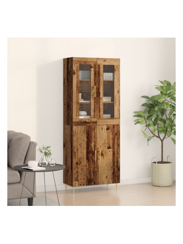 Sonata H Висок кабинет стара дървесина 69.5x34x180 см Инженерна дървесина