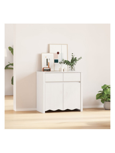 Sonata H Шкаф DRAMMEN Бяло 79x43x75,5 см Масивно дърво бор
