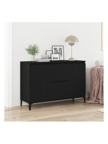 Sonata H Сайдборд Черен Дъб 104x35x70 см Инженерна Дървесина