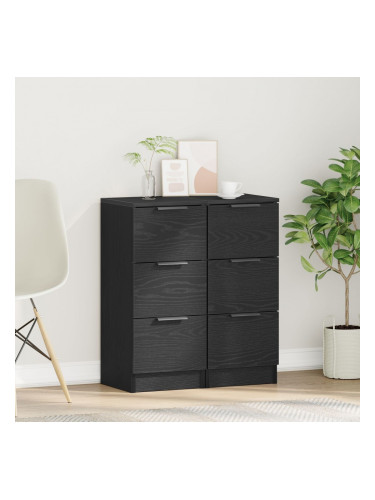 Sonata H ТВ шкафове 2 бр Черен дъб 30x30x70 см Инженерна дървесина