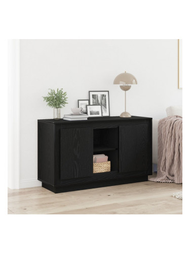 Sonata H Страничен шкаф Черен Дъб 102x35x60 см Инженерна Дървесина