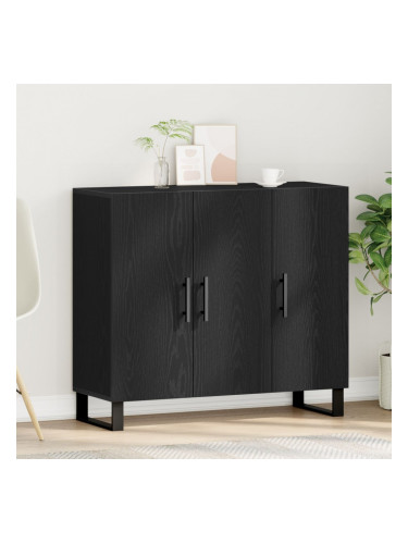 Sonata H Бюфет с 3 врати Черен дъб 90x34x80 см Инженерна дървесина