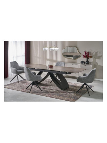 Трапезна маса HILARIO, Разтегателна, Орех и черно