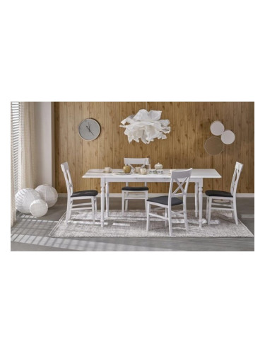 Трапезна маса NELSON, Разтегателна, Бяло