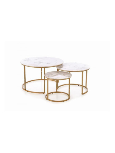 Комплект 3 холни маси GILDA, Златно