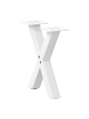 Sonata H Крака за масичка за кафе, X-образни, 2 бр., бели, 30 x (30-31) см, стомана