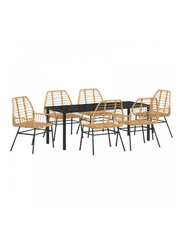 Sonata H 7 Частен Градински Столов набор Кафяв Полиратан