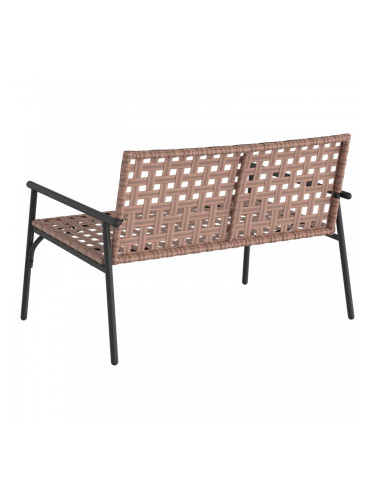 Sonata H Градинска пейка Черна 113x79x75 см Полиране на ратан