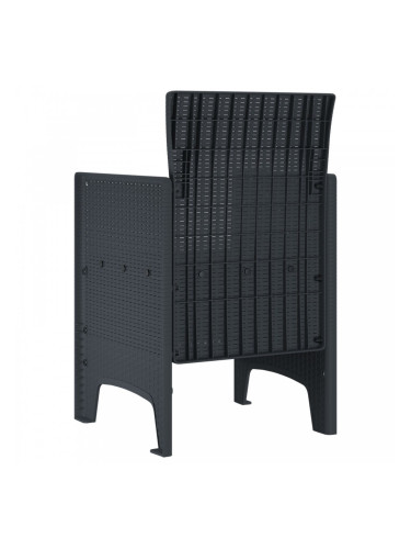 Sonata H 4 бр. градински столове с възглавници, антрацитен полиратан