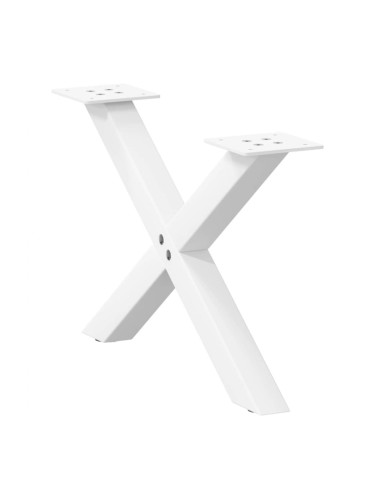 Sonata H Крака за масичка за кафе, X-образни, 2 бр., бели, 50 x (30-31) см, стомана