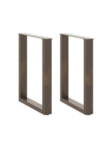 Sonata H Крака за трапезна маса, U-образни, 2 бр., естествена стомана, 60 x (72-73) см, стомана