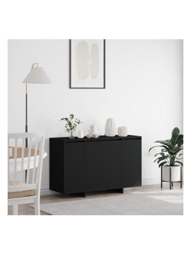 Sonata H Черно шкафче Черно Инженерна дървесина 120 x 41 x 75 см