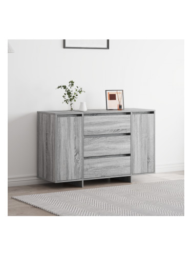 Sonata H Комод Сив Сонама 120x41x75 см Инженерна дървесина