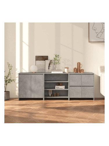 Sonata H Бюфет от 3 части, бетонно сиво, инженерно дърво
