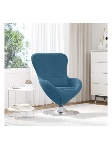 Egg Chair в синьо кадифе