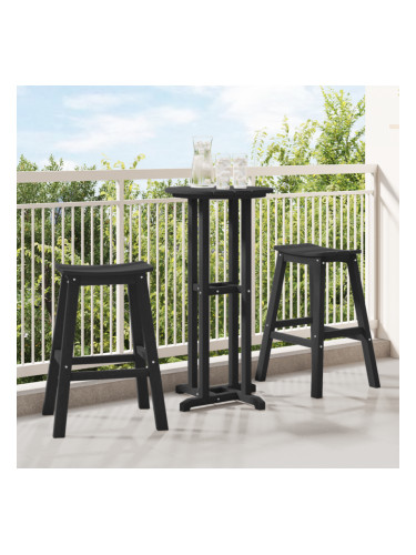 Sonata H бар табуретки 2 бр Черни HDPE