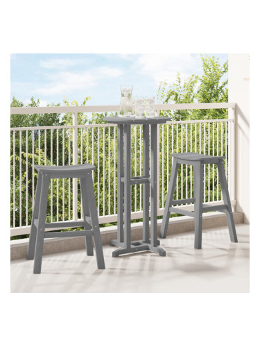 Sonata H Табуретки 2 бр Светлосив HDPE