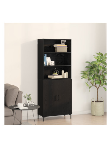 Sonata H Висок шкаф Черен дъб 69.5x34x180 см Инжинерна дървесина