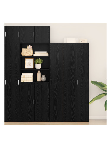 Sonata H Висок Бюфет Черен Дъб 30x42.5x185 см Инженерни плочи
