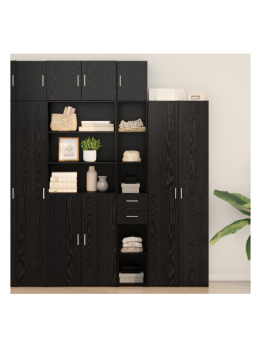 Sonata H Slim Storage Cabinet Черен дъб 30x42.5x225 см Обработена дървесина