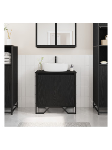 Sonata H Шкаф за мивка в баня Черен дъб 60x35x60 см Инжекционно дърво