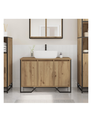 Sonata H Шкаф за мивка Масивен дъб 91x35x60 см Инженерна дървесина