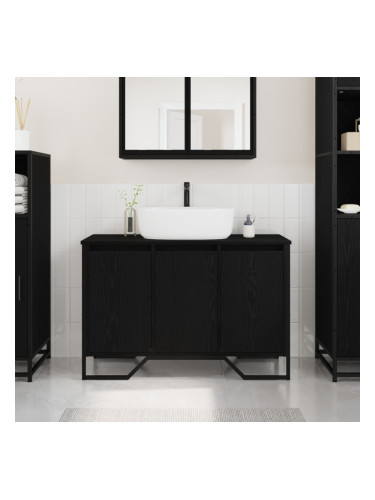 Sonata H Кабинет за мивка Черен дъб 91x35x60 см Инженерна дървесина
