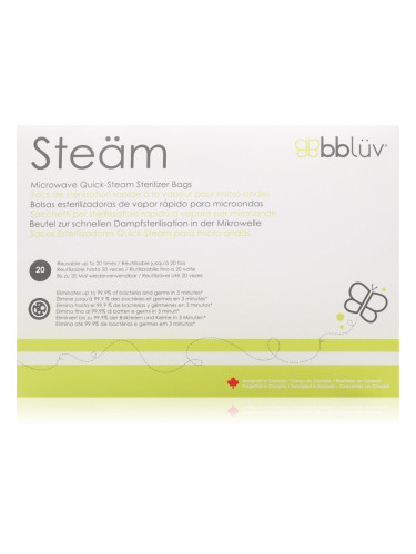 BBLÜV Steäm пликчета за стерилизиране за микровълнова фурна 24 x 21 cm 6 бр.
