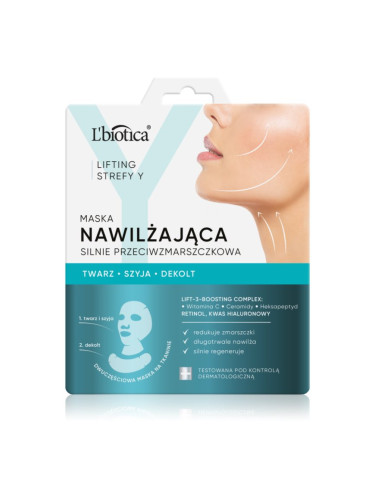 L’biotica Lifting Y Zone хидратираща маска за лице против бръчки 1 бр.