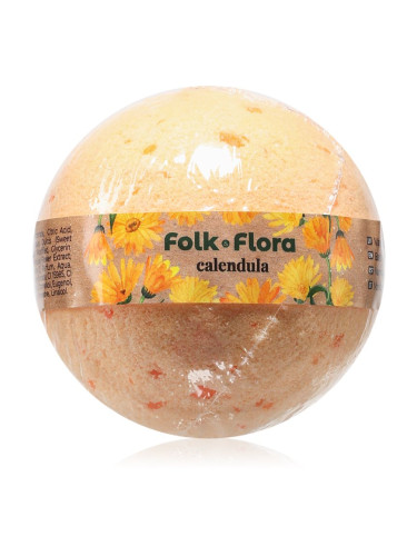 Folk & Flora Calendula пенлива топка за вана с невен 130 гр.
