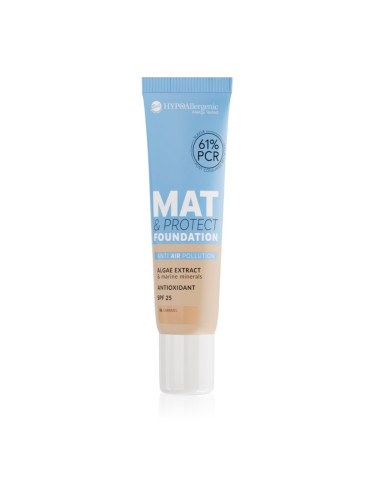 Bell Hypoallergenic Mat & Protect дълготраен матиращ фон дьо тен SPF 25 цвят 06 Caramel 30 гр.