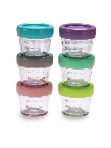 Melii Glass Food Container кутия за съхранение на храни 6x118 мл.